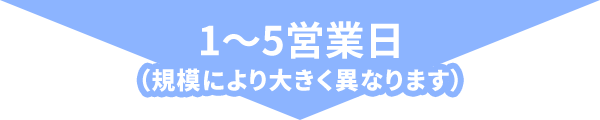 1～5営業日（規模により大きく異なります）